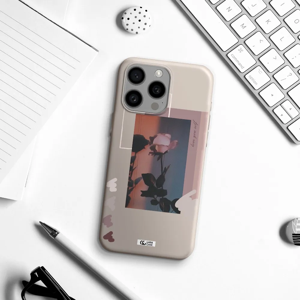 Pink Rose Apple Iphone 15 Pro max Silicone Stone Case