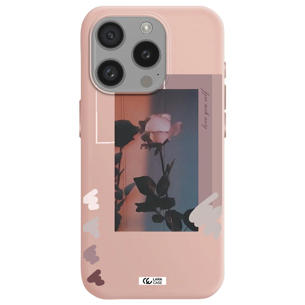 Pink Rose Apple Iphone 15 Pro Silicone Pastel Pink Case