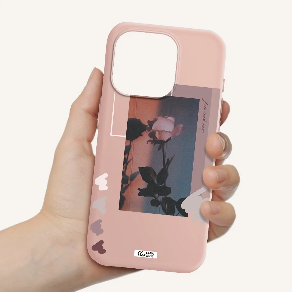 Pink Rose Apple Iphone 15 Pro Silicone Pastel Pink Case