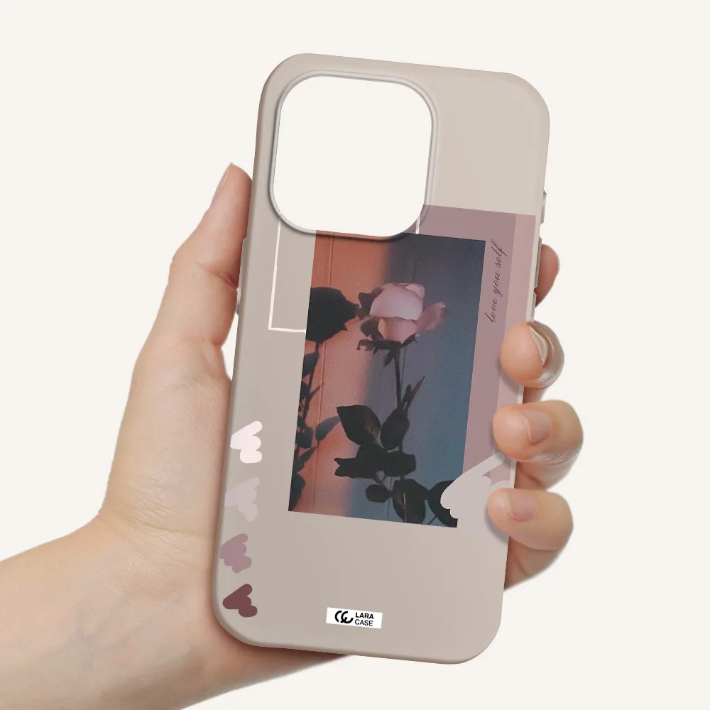 Pink Rose Apple Iphone 15 Pro Silicone Stone Case