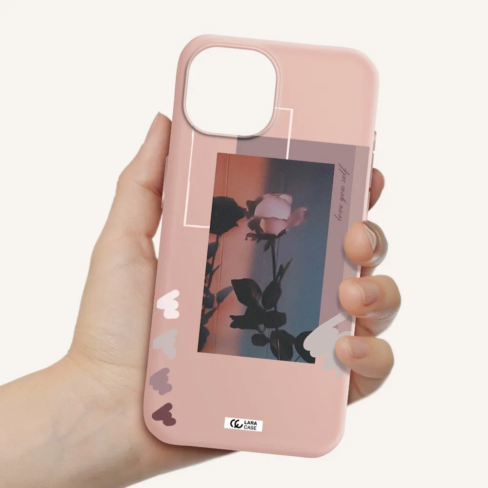 Pink Rose Apple Iphone 15 Silicone Pastel Pink Case
