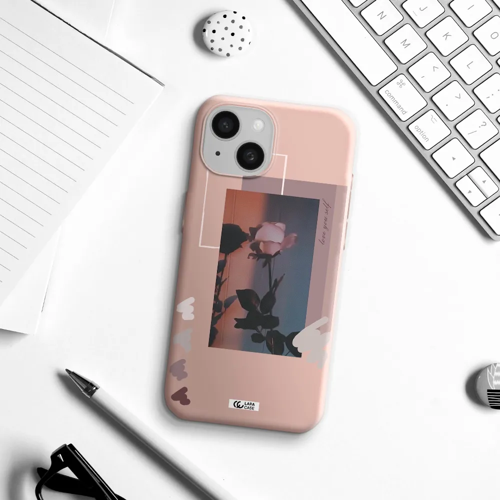 Pink Rose Apple Iphone 15 Silicone Pastel Pink Case