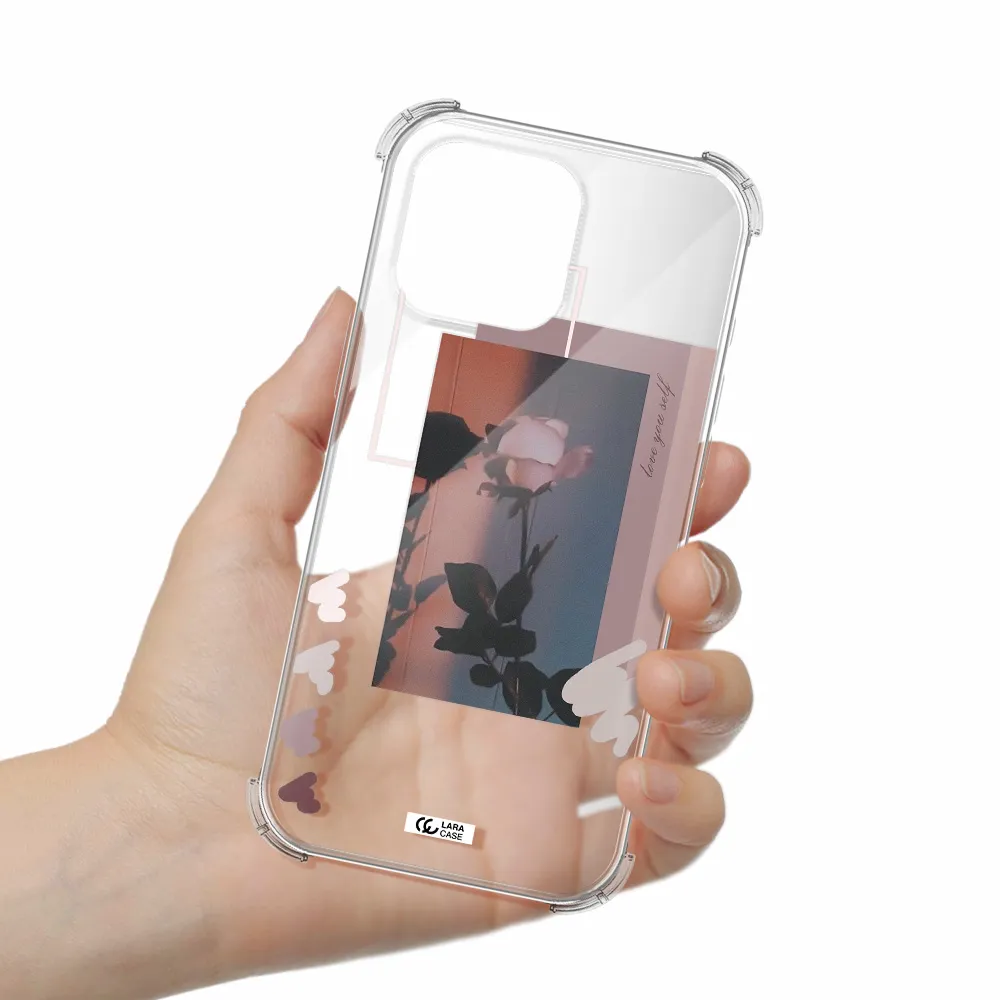 Pink Rose Apple Iphone 16 Pro Max Clear Pc Case