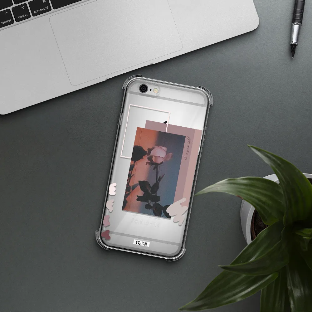 Pink Rose Apple iPhone 6 Clear PC Case