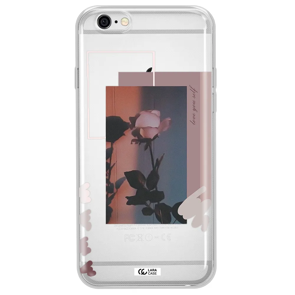 Pink Rose Apple iPhone 6 Clear TPU Case