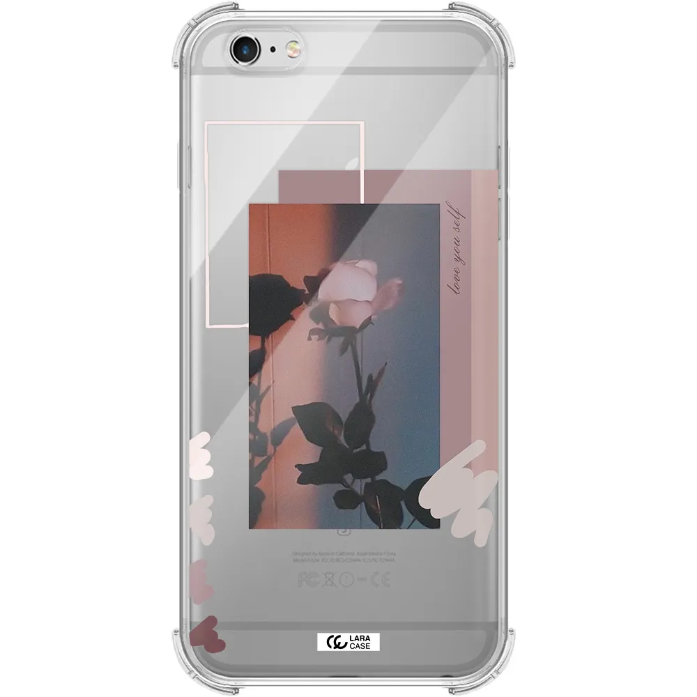 Pink Rose Apple iPhone 6 s plus Clear PC Case