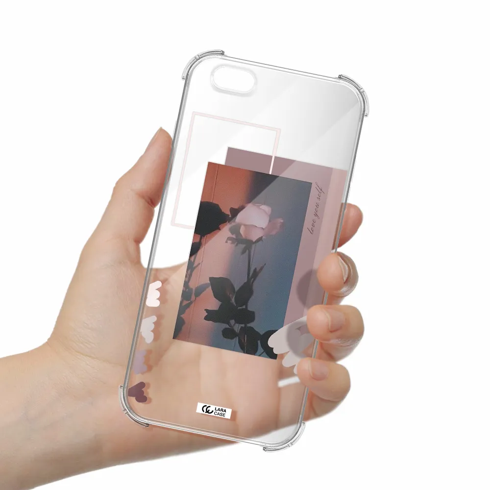 Pink Rose Apple iPhone 6 s plus Clear PC Case