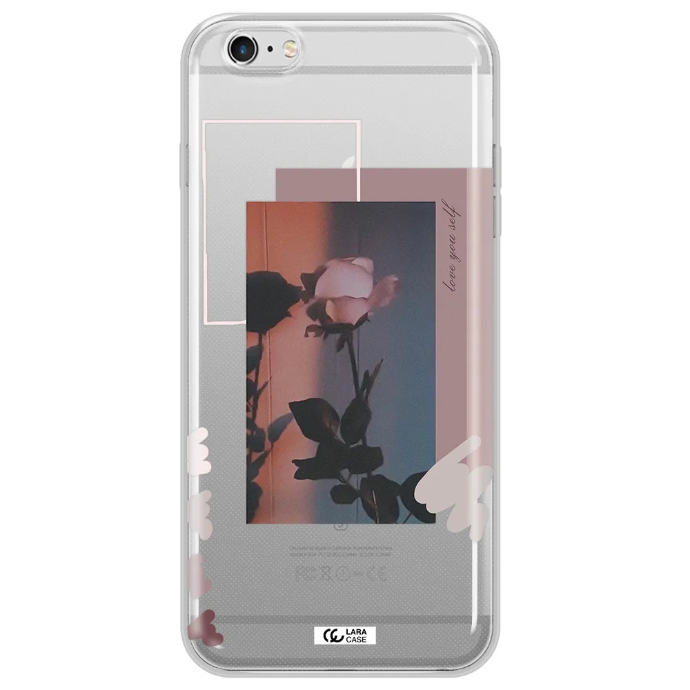 Pink Rose Apple iPhone 6 s plus Clear TPU Case