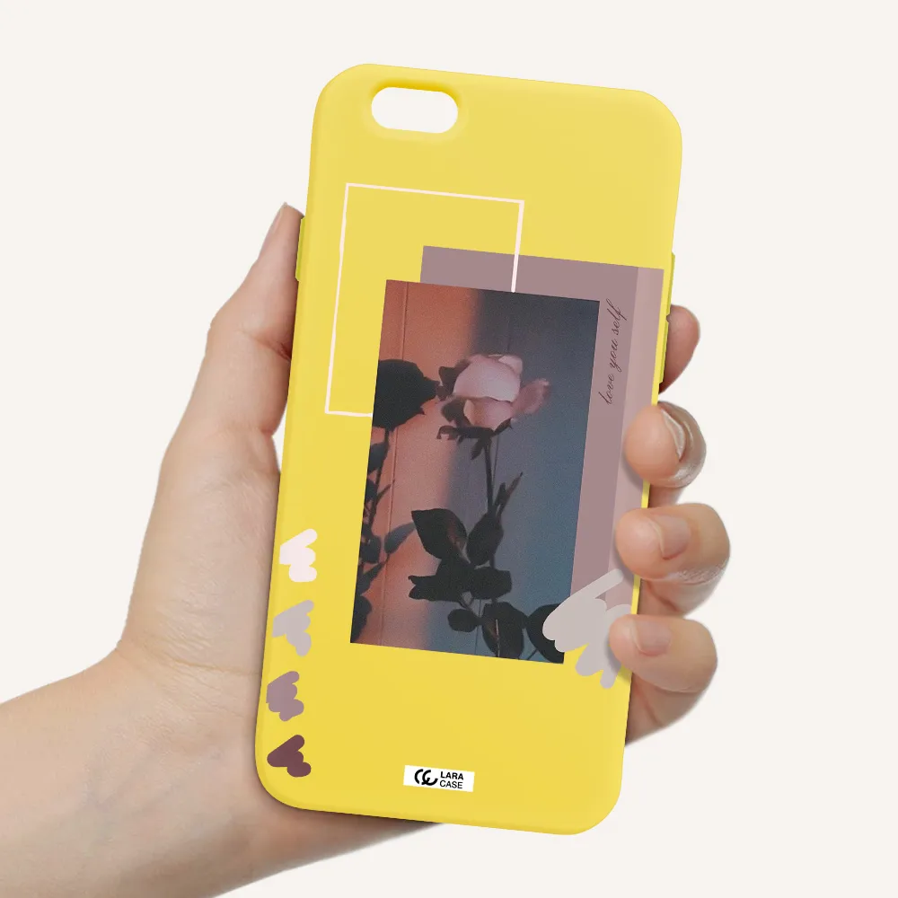 Pink Rose Apple iPhone 6 Silicone canary yellow Case