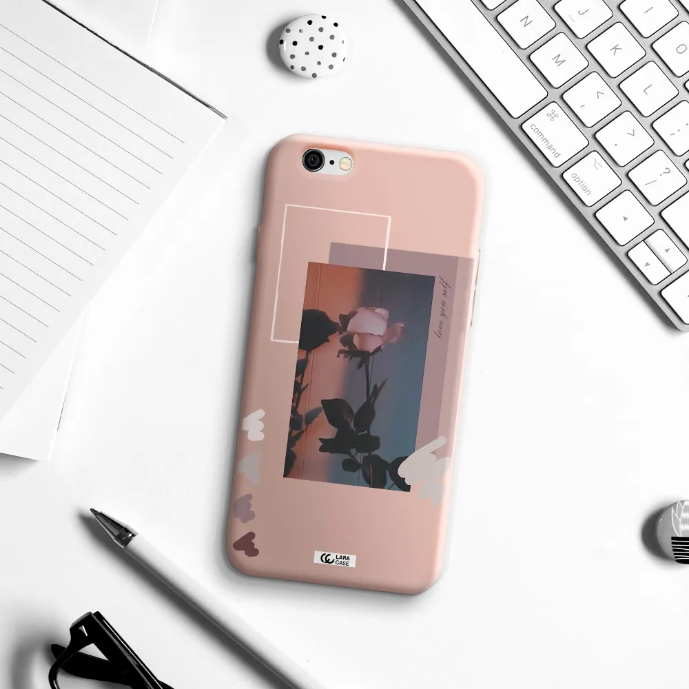 Pink Rose Apple iPhone 6 Silicone pastel pink Case