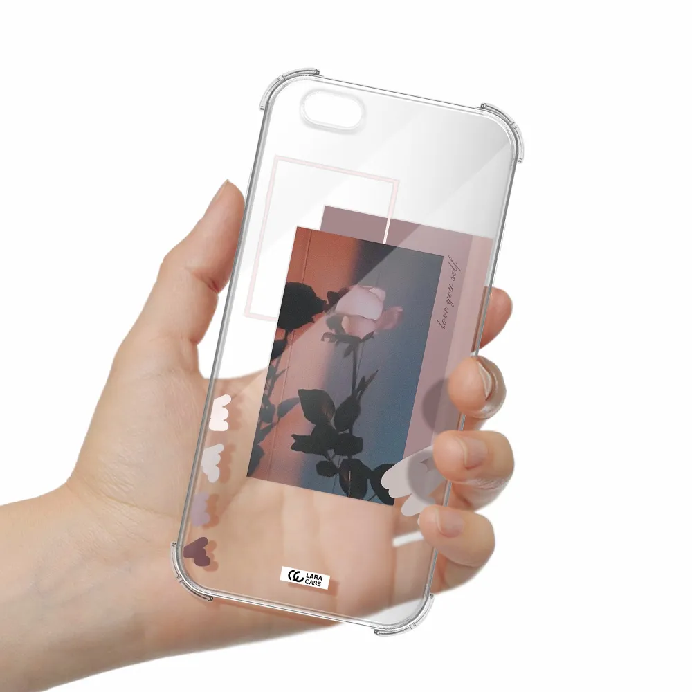 Pink Rose Apple iPhone 6S Clear PC Case