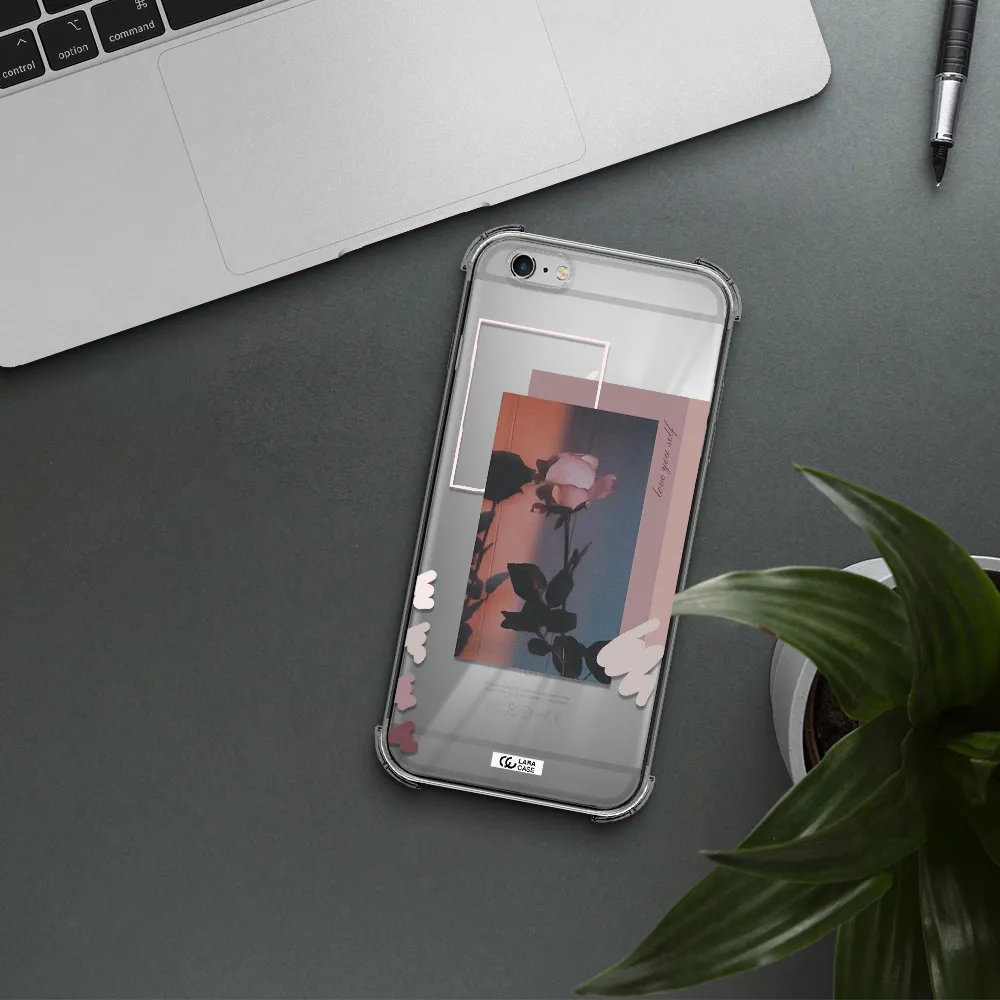 Pink Rose Apple iPhone 6S Clear PC Case