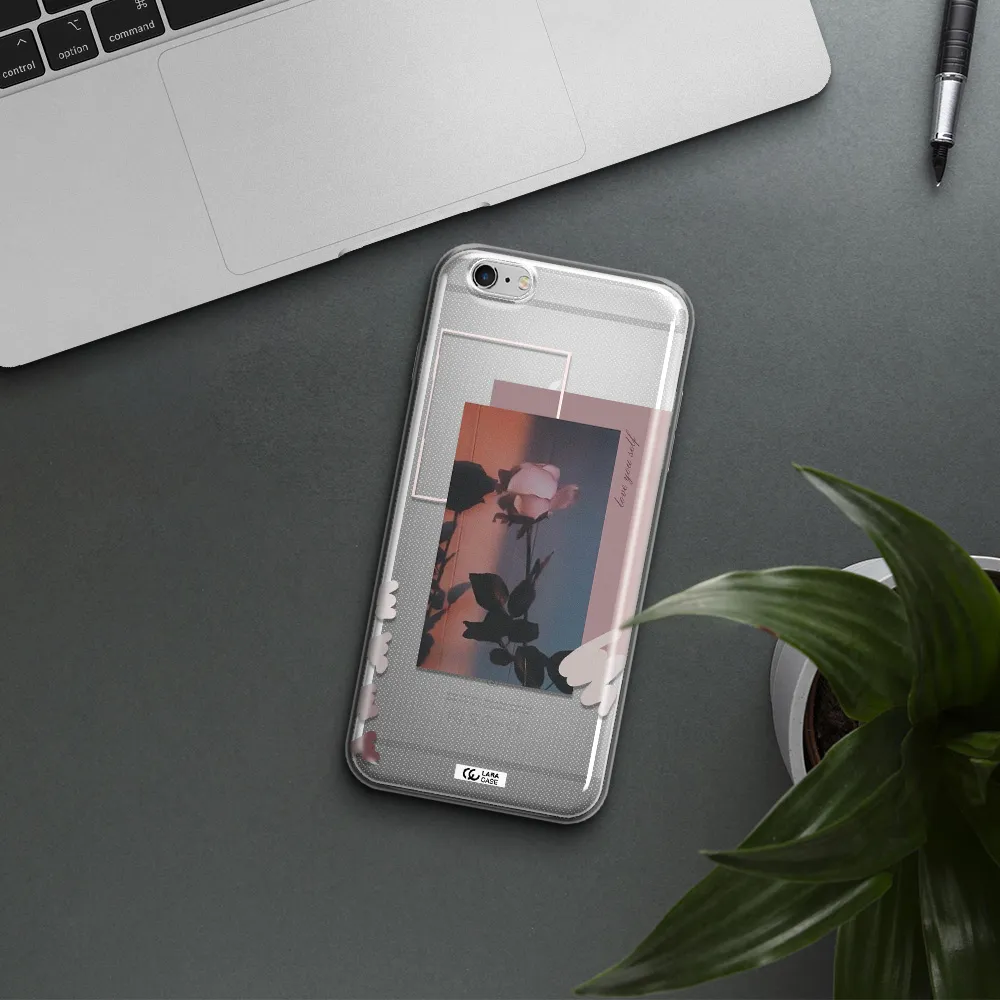 Pink Rose Apple iPhone 6S Clear TPU Case