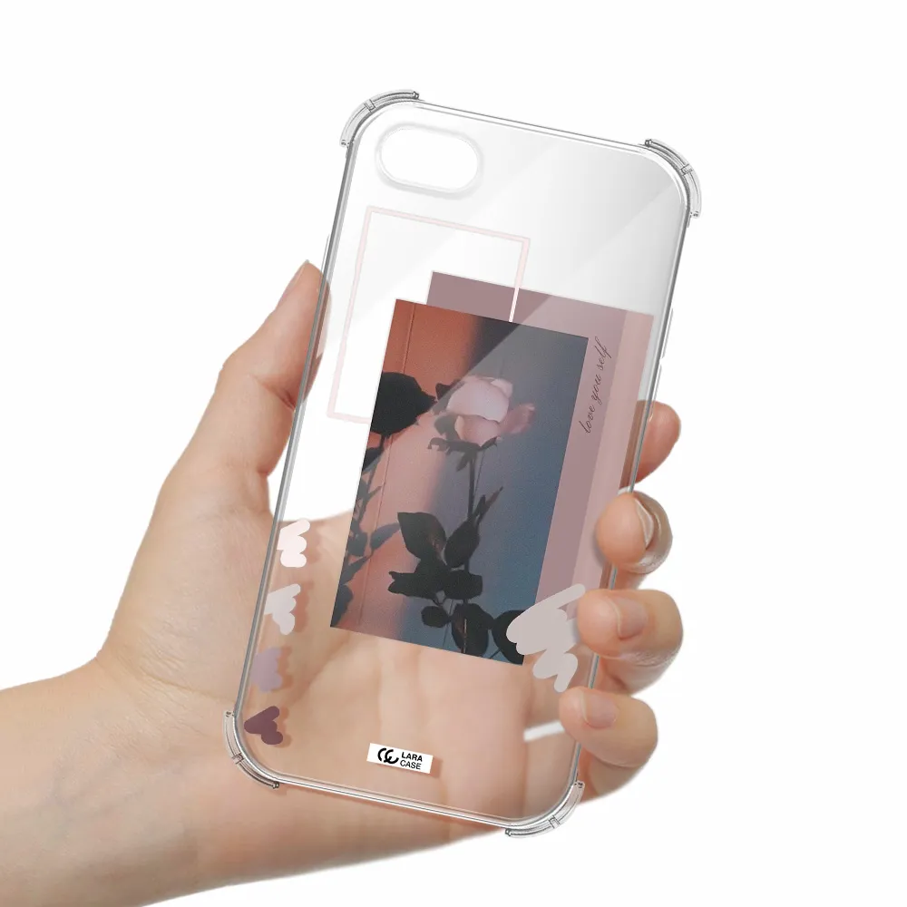 Pink Rose Apple iPhone 7 Clear PC Case