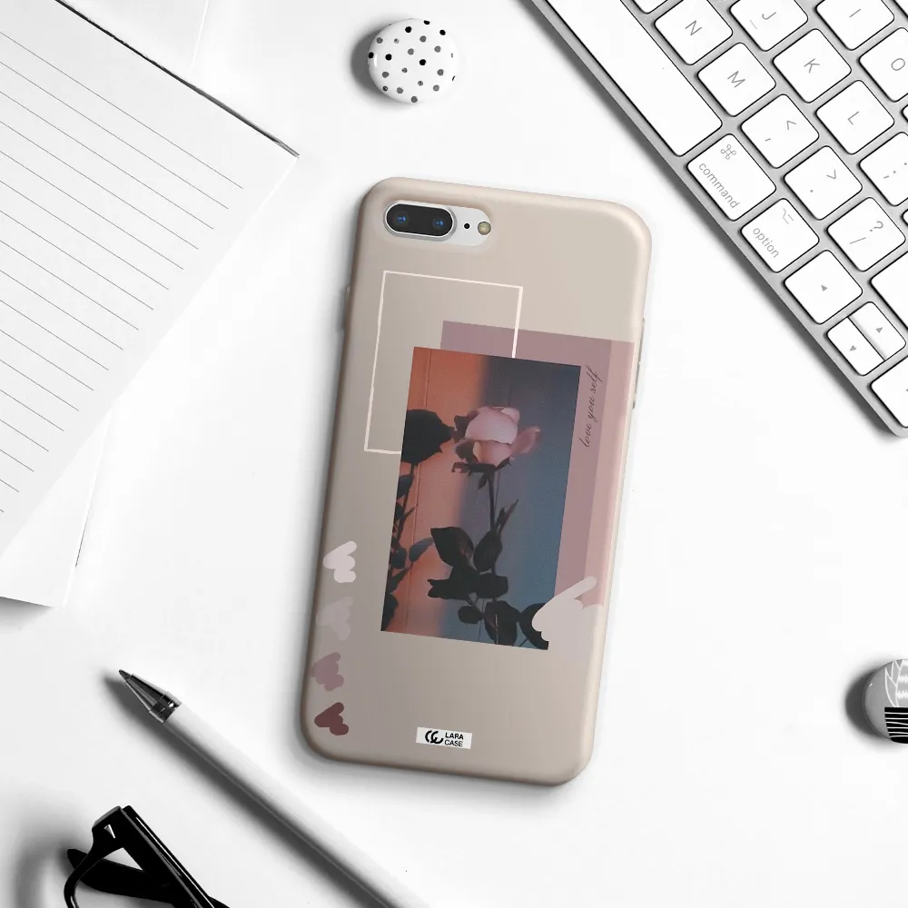 Pink Rose Apple iPhone 7 plus Silicone Stone Case