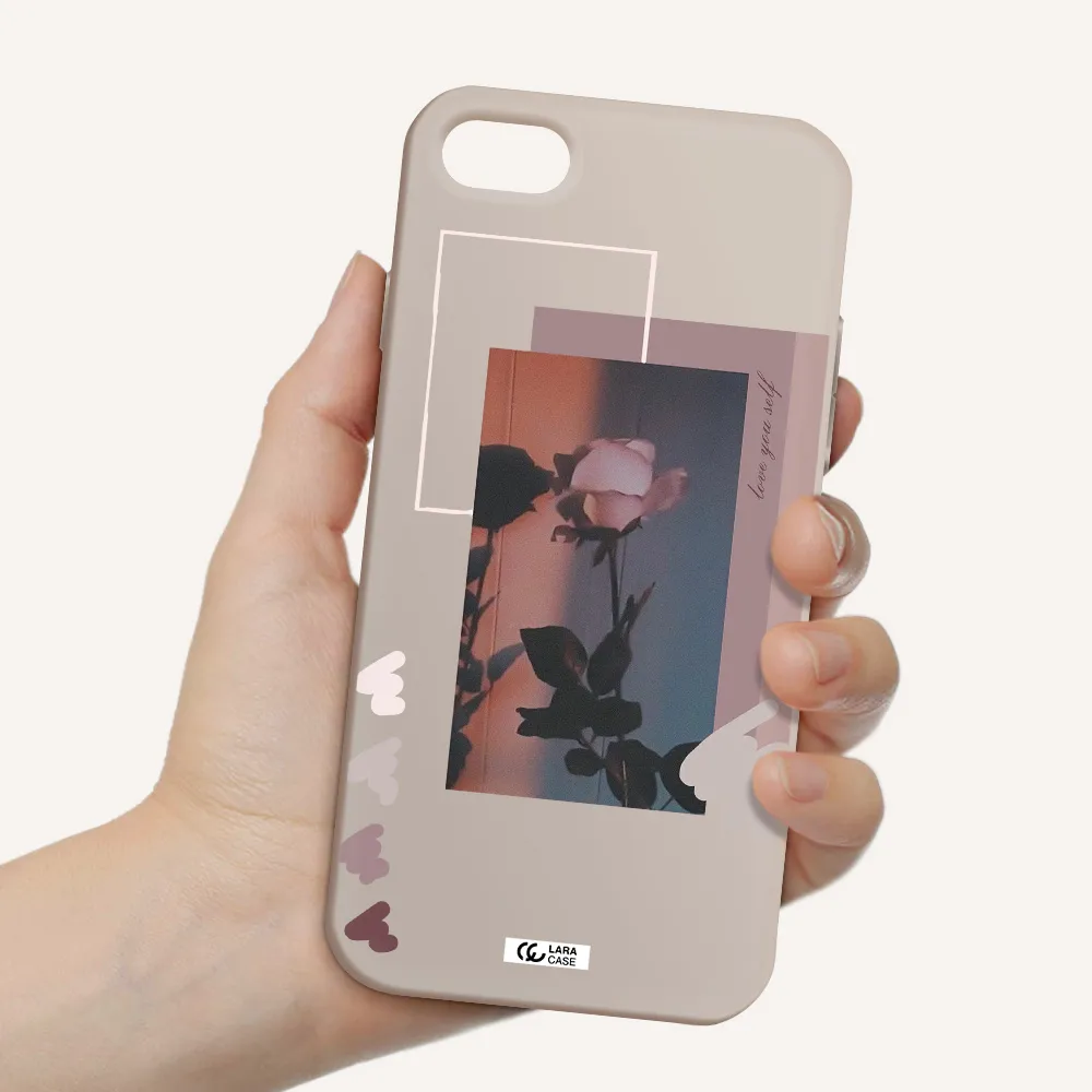 Pink Rose Apple iPhone 7 Silicone Stone Case