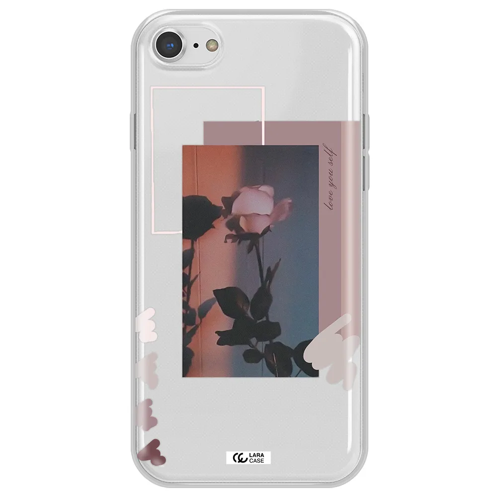 Pink Rose Apple iPhone 8 Clear TPU Case