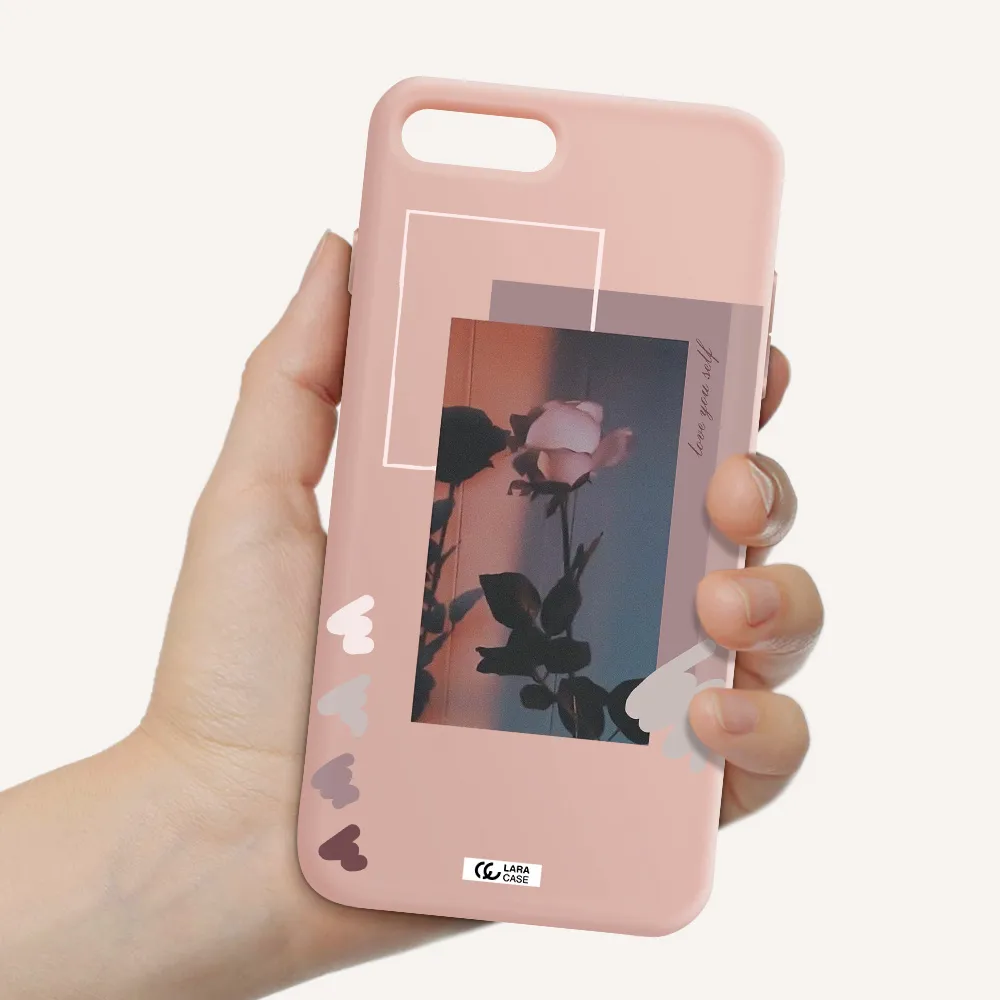 Pink Rose Apple iPhone 8 plus Silicone pastel pink Case