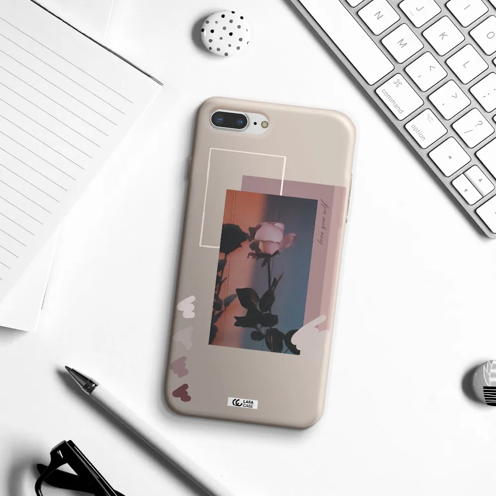 Pink Rose Apple iPhone 8 plus Silicone Stone Case