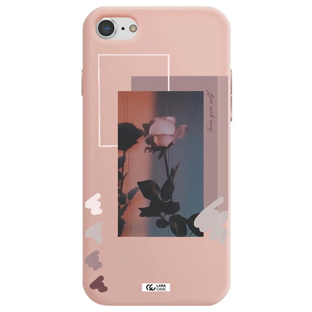 Pink Rose Apple iPhone 8 Silicone pastel pink Case