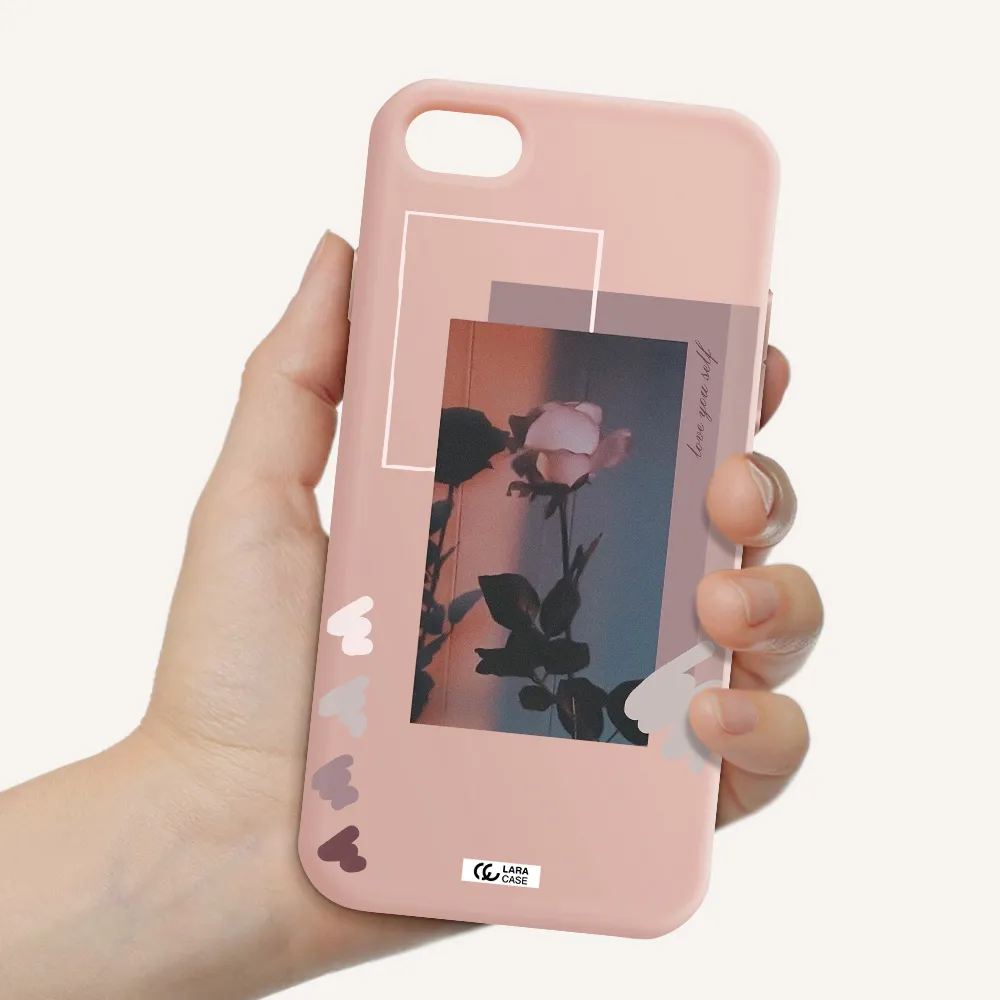 Pink Rose Apple iPhone 8 Silicone pastel pink Case