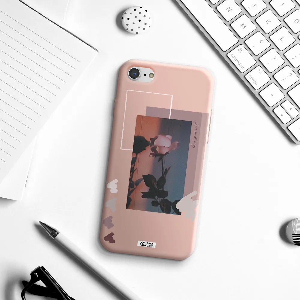 Pink Rose Apple iPhone 8 Silicone pastel pink Case