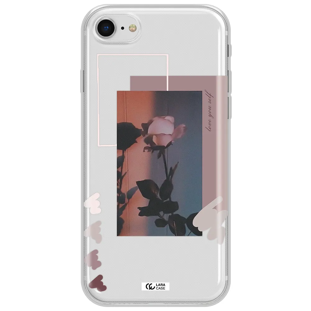 Pink Rose Apple Iphone Se 2020 Clear Tpu Case