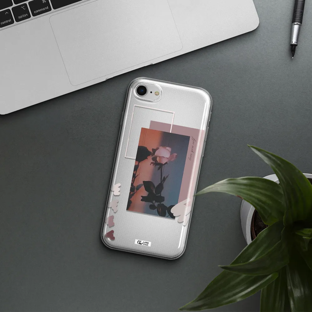 Pink Rose Apple Iphone Se 2020 Clear Tpu Case