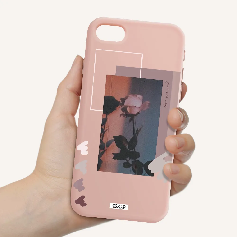 Pink Rose Apple iPhone se 2020 Silicone pastel pink Case