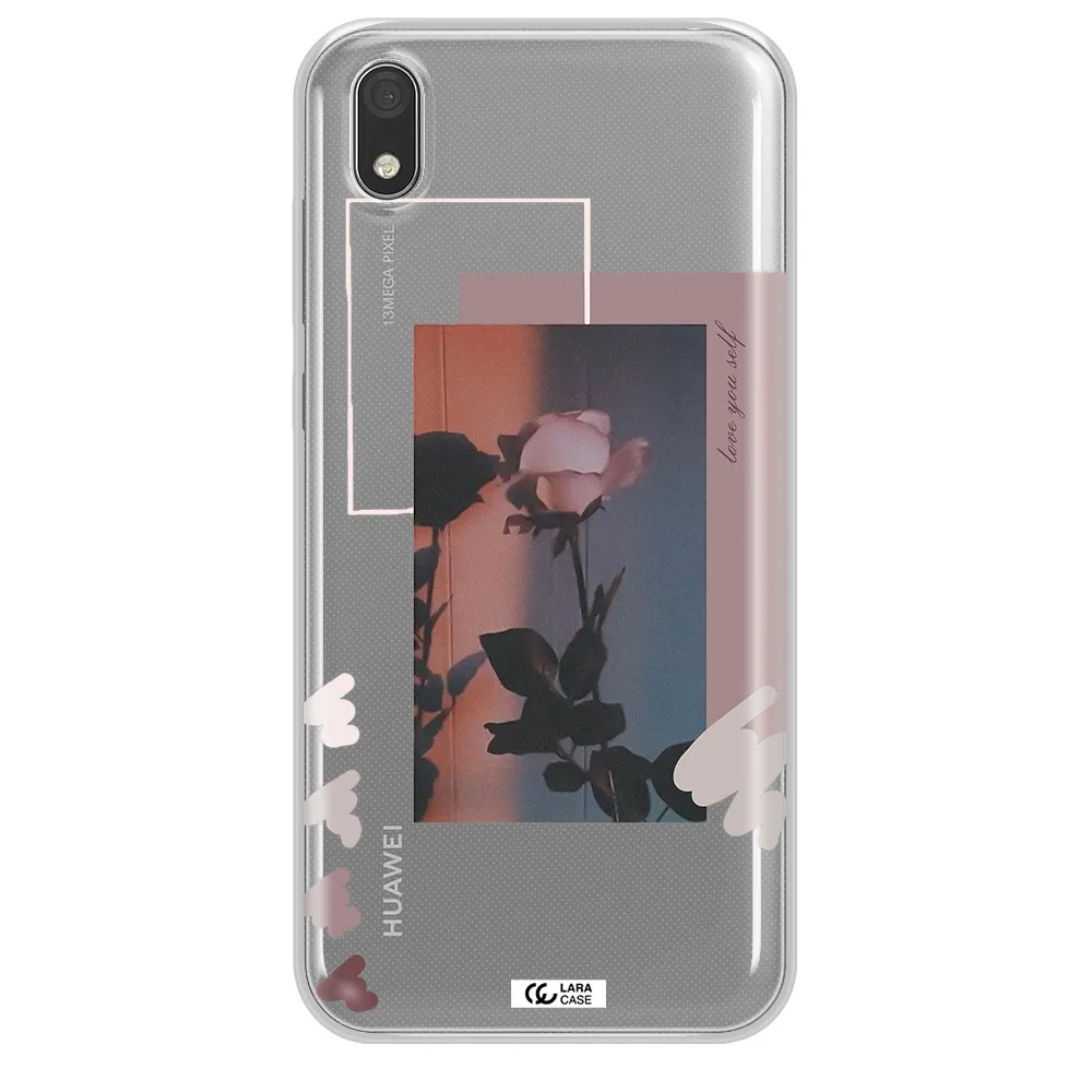 Pink Rose Huawei Honor 8S Clear TPU Case