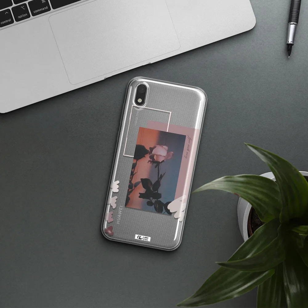 Pink Rose Huawei Honor 8S Clear TPU Case