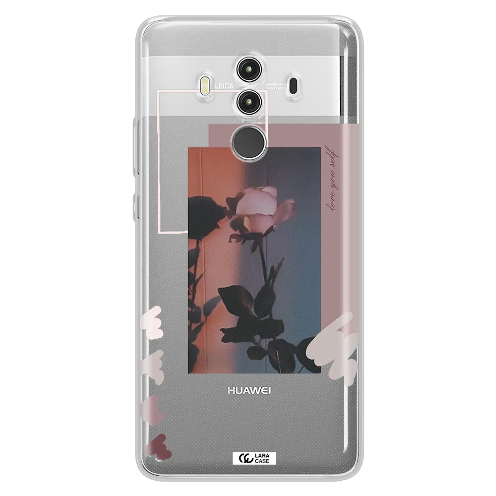 Pink Rose Huawei Mate 10 Clear TPU Case