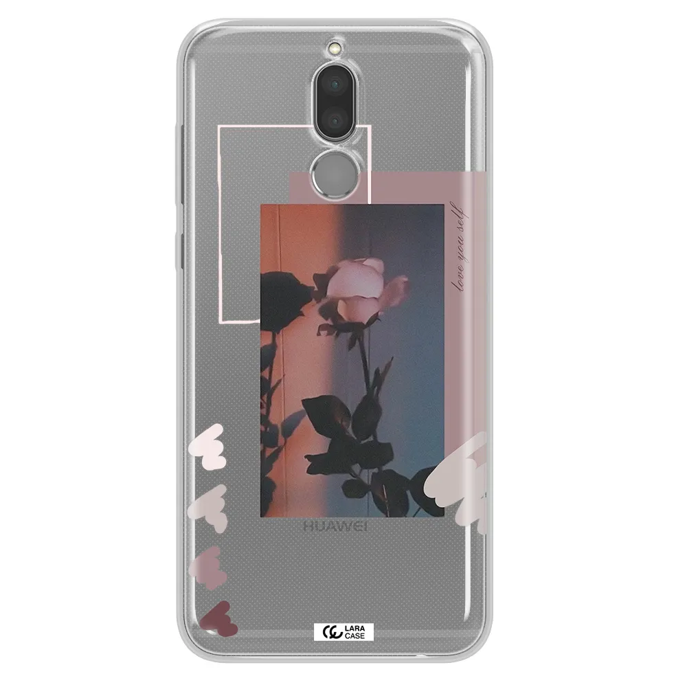 Pink Rose Huawei Mate 10 Lite Clear TPU Case