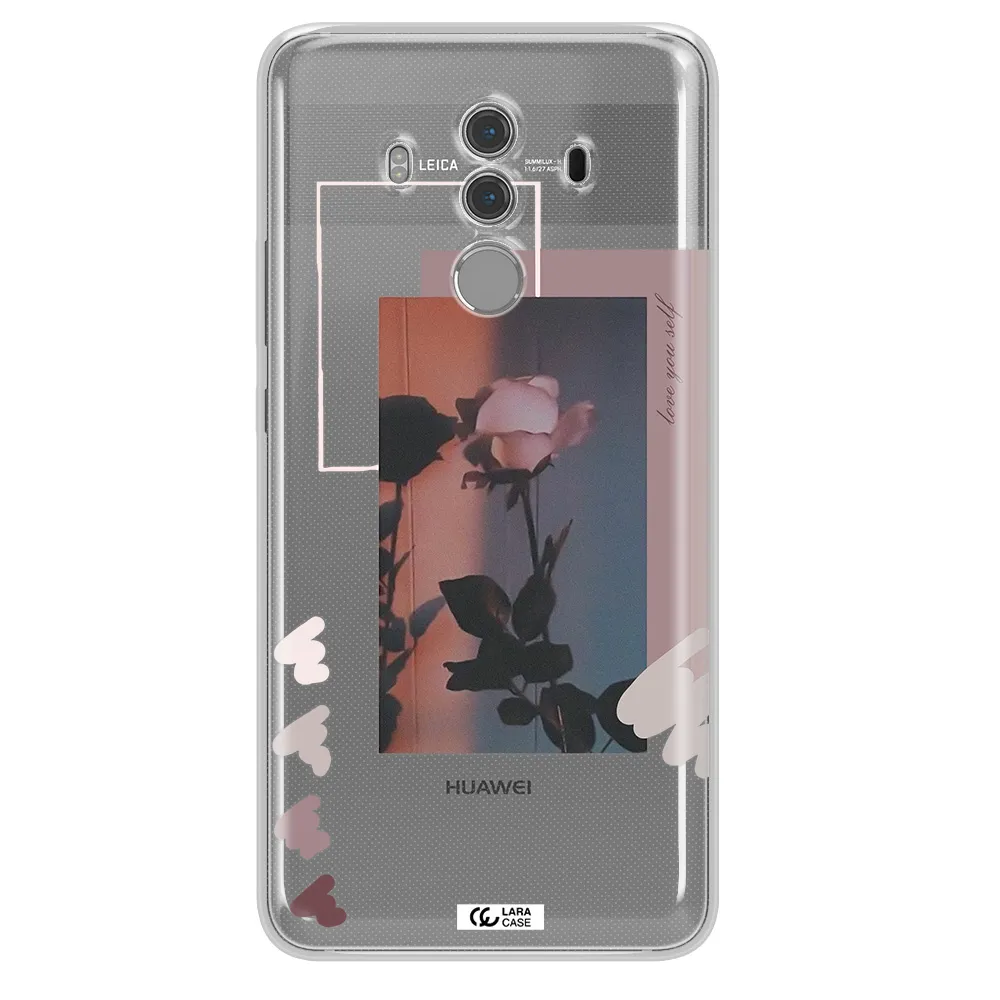 Pink Rose Huawei Mate 10 Pro Clear TPU Case