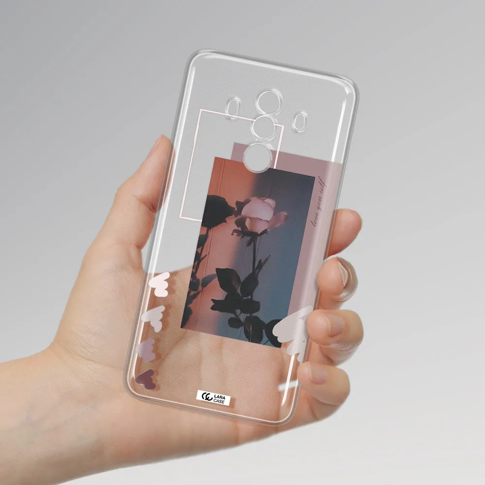 Pink Rose Huawei Mate 10 Pro Clear TPU Case