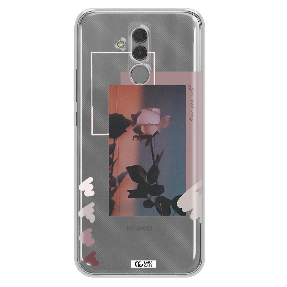 Pink Rose Huawei Mate 20 Lite Clear TPU Case