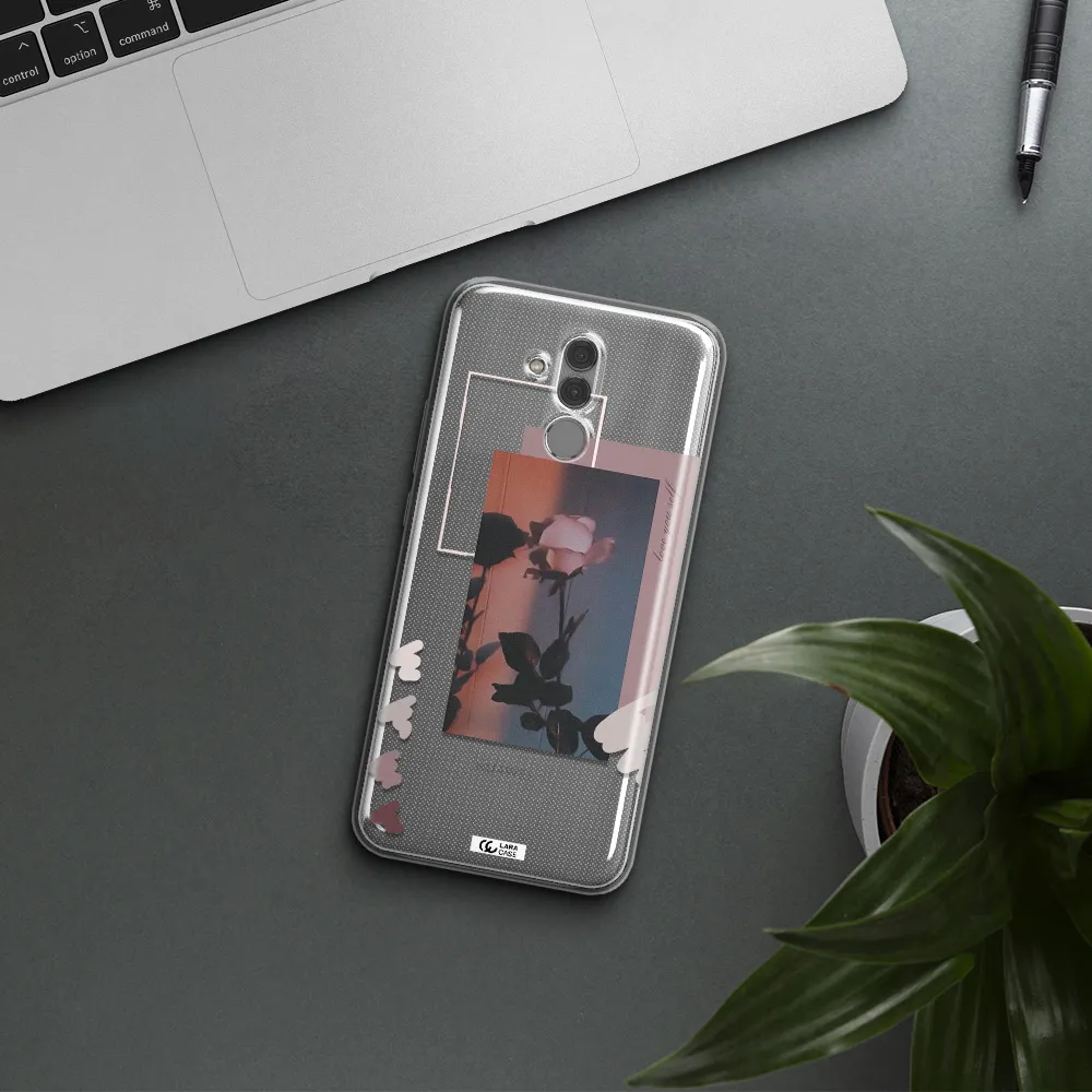 Pink Rose Huawei Mate 20 Lite Clear TPU Case