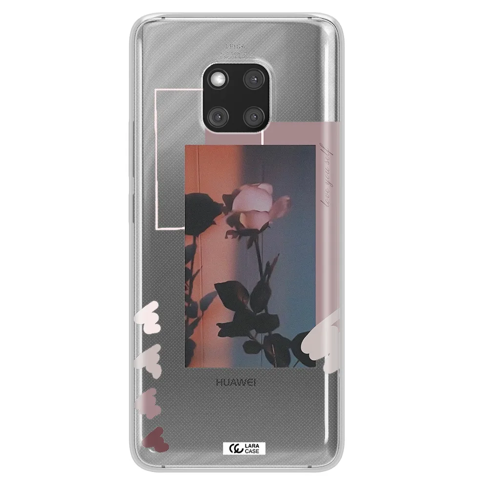 Pink Rose Huawei Mate 20 Pro Clear TPU Case