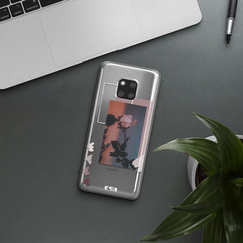 Pink Rose Huawei Mate 20 Pro Clear TPU Case
