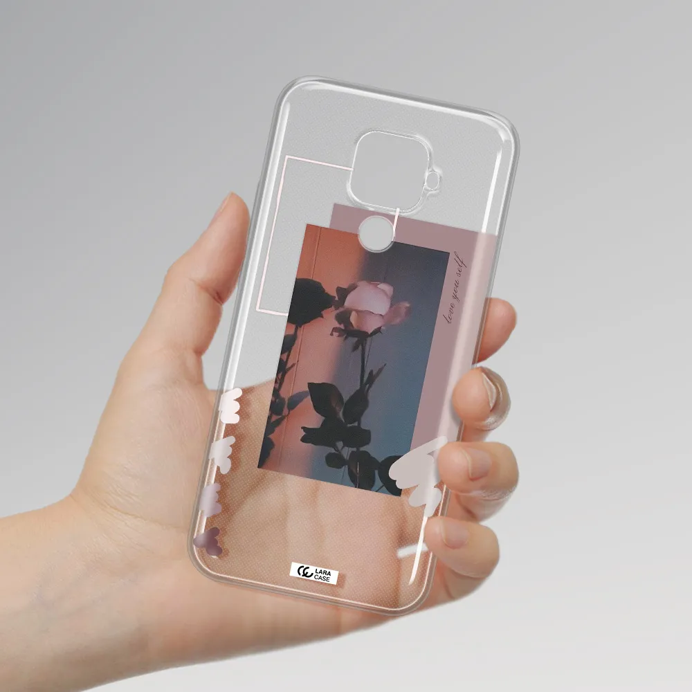 Pink Rose Huawei Mate 30 Lite Clear TPU Case