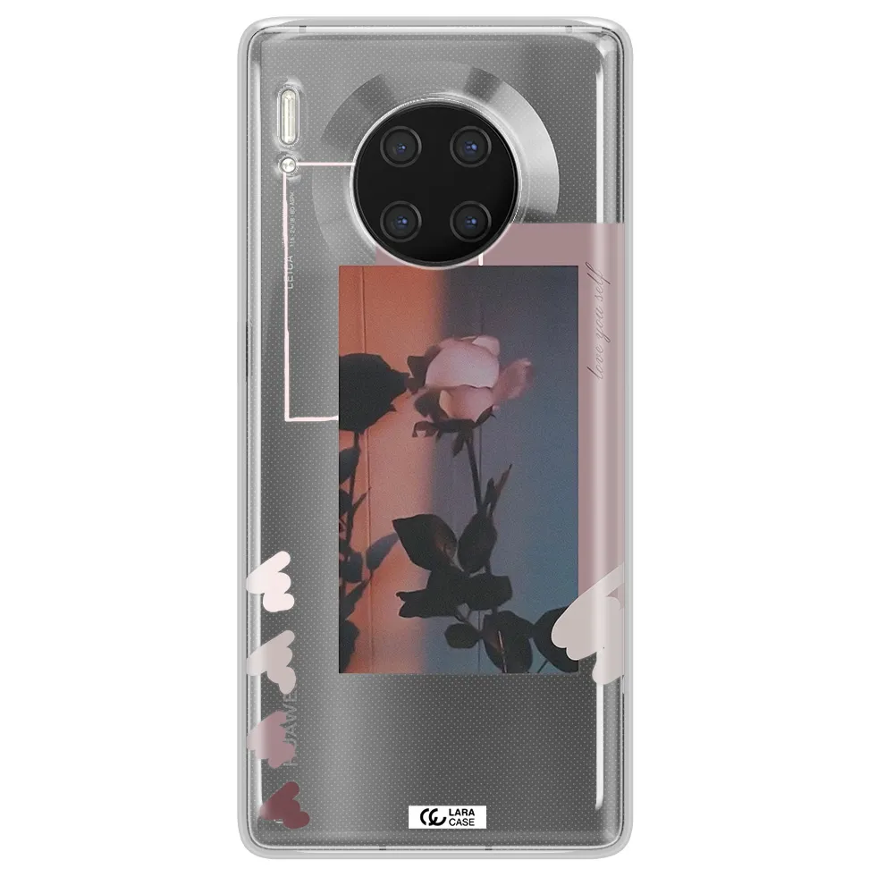 Pink Rose Huawei Mate 30 Pro Clear TPU Case