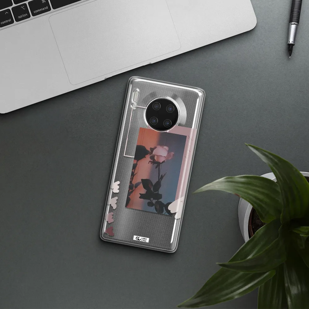 Pink Rose Huawei Mate 30 Pro Clear TPU Case