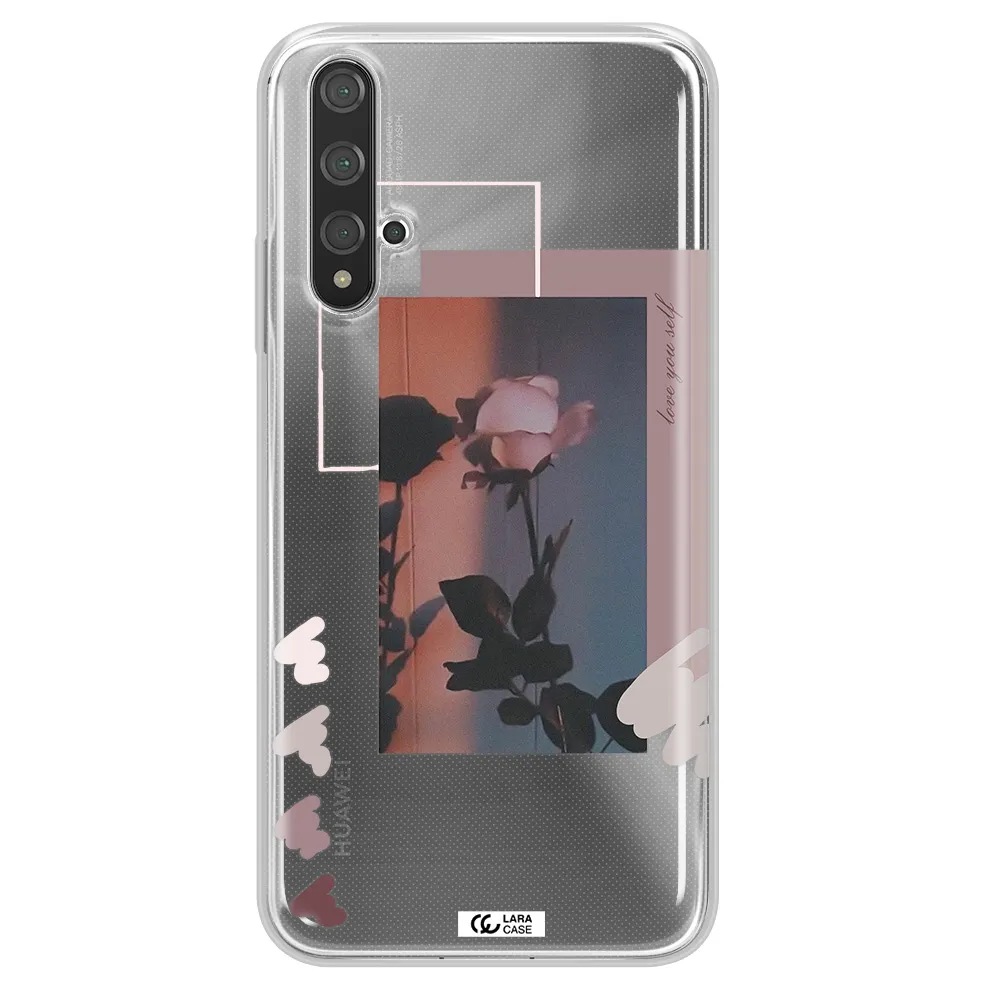 Pink Rose Huawei Nova 5t Clear TPU Case