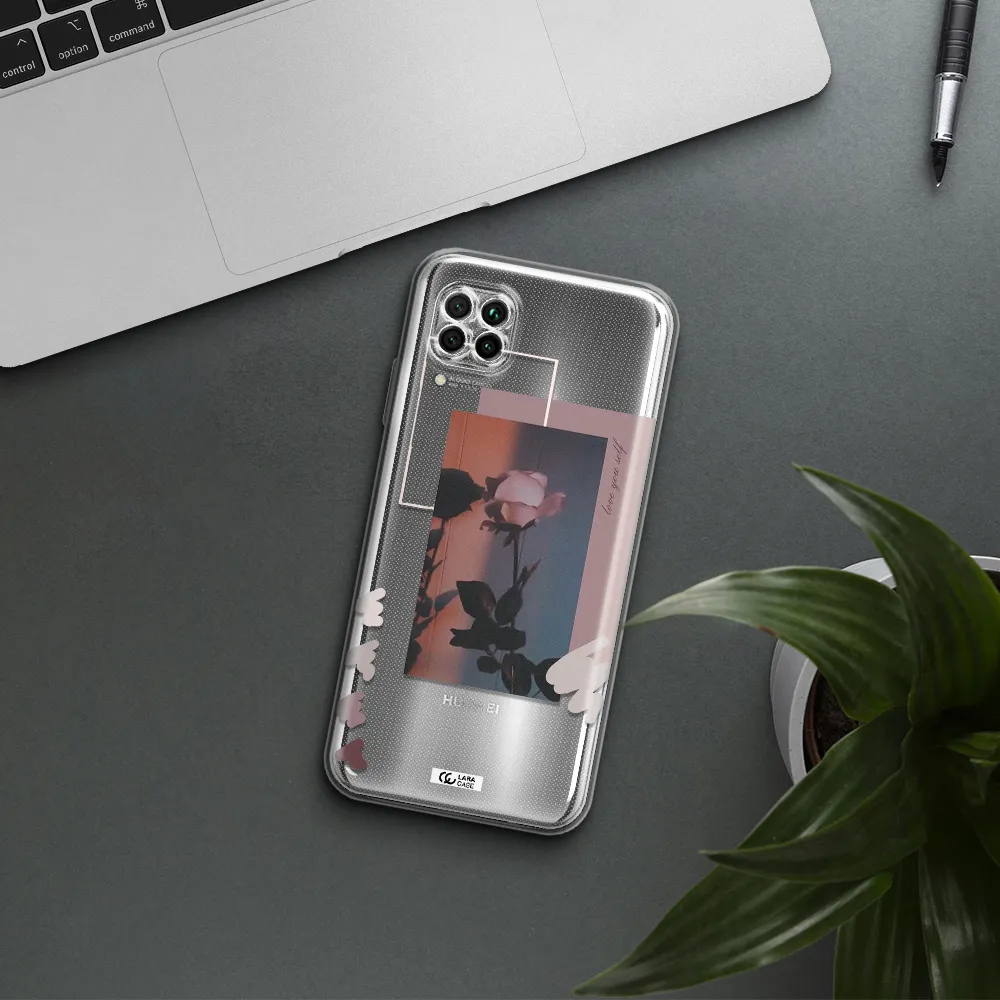 Pink Rose Huawei Nova 7I Clear Tpu Case