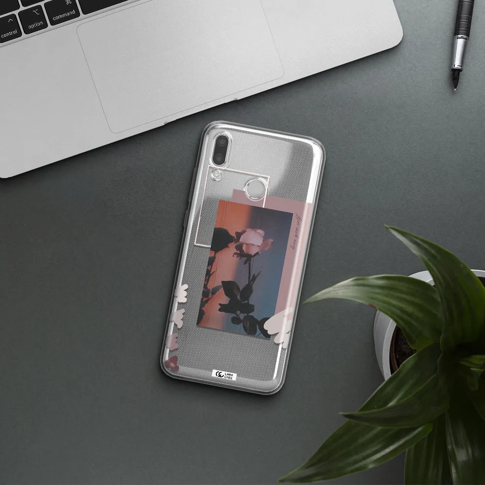 Pink Rose Huawei P Smart 2019 Clear TPU Case