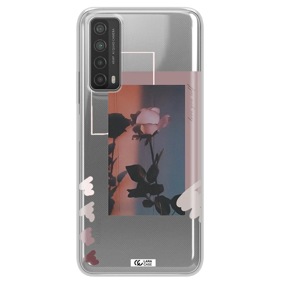 Pink Rose Huawei P Smart 2021 Clear TPU Case