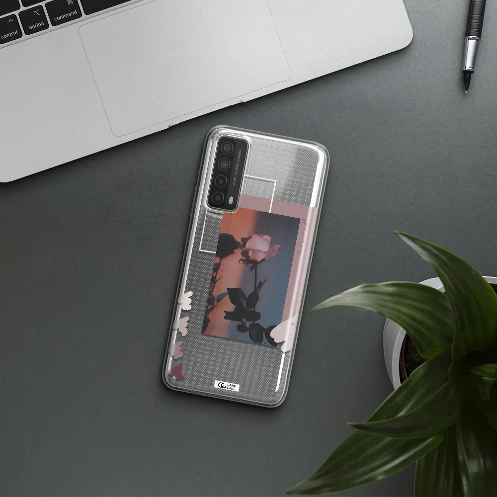 Pink Rose Huawei P Smart 2021 Clear TPU Case