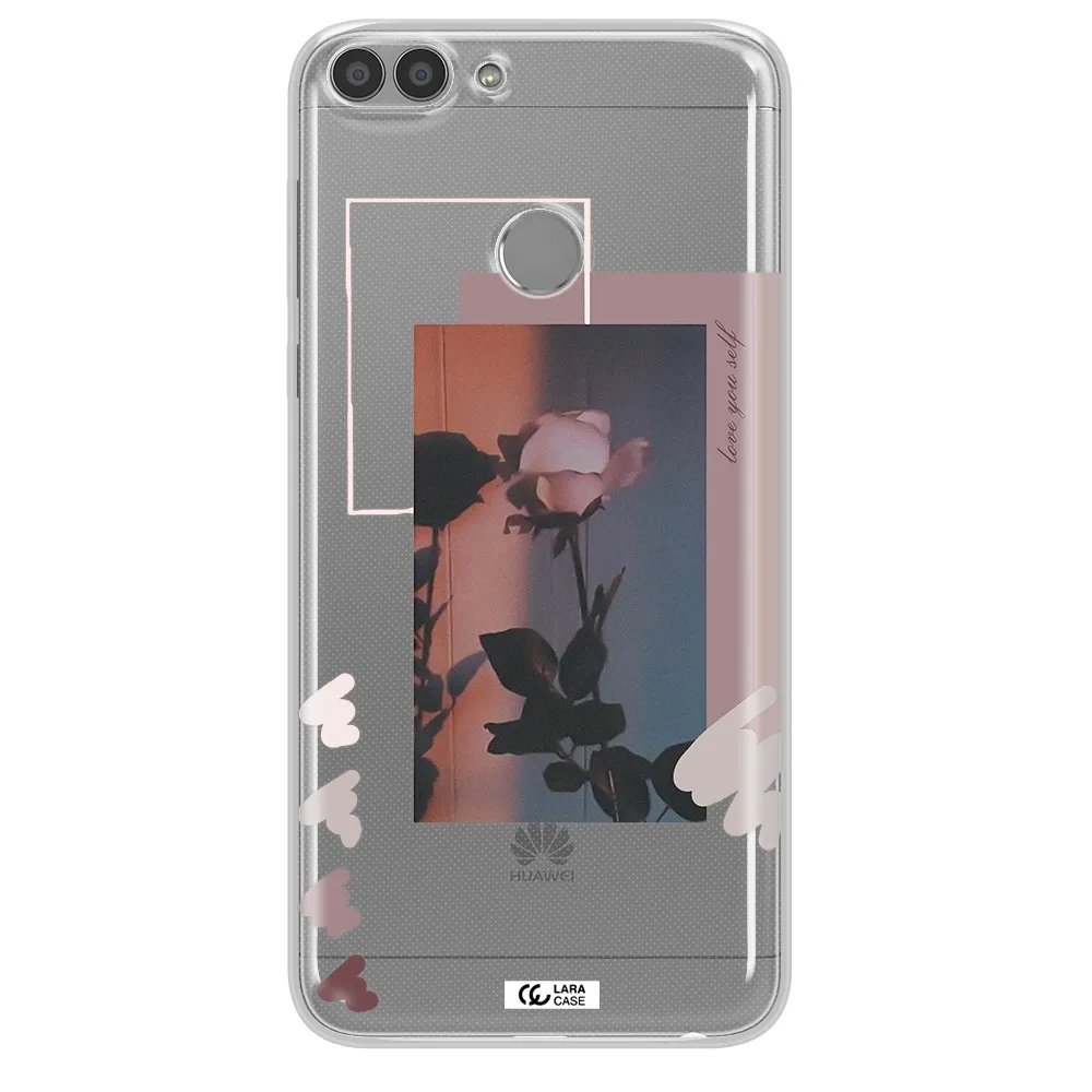 Pink Rose Huawei P Smart Clear TPU Case