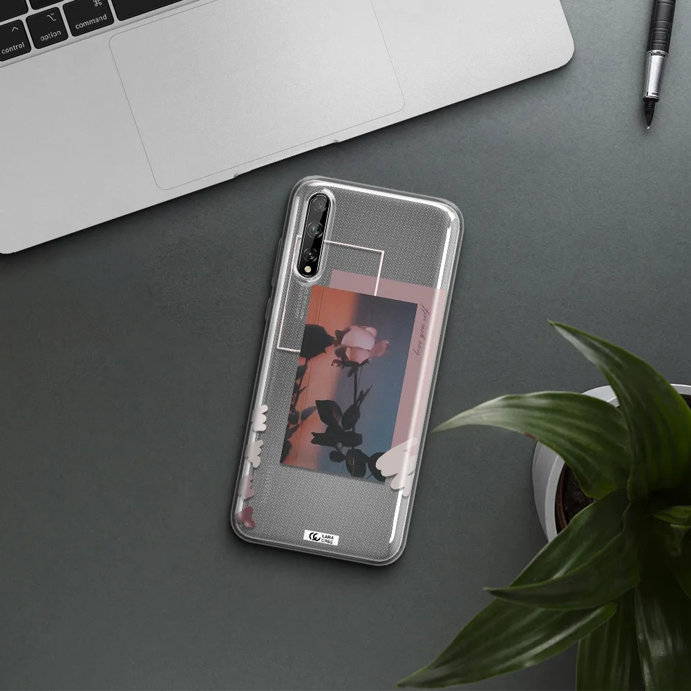 Pink Rose Huawei P Smart S Clear TPU Case