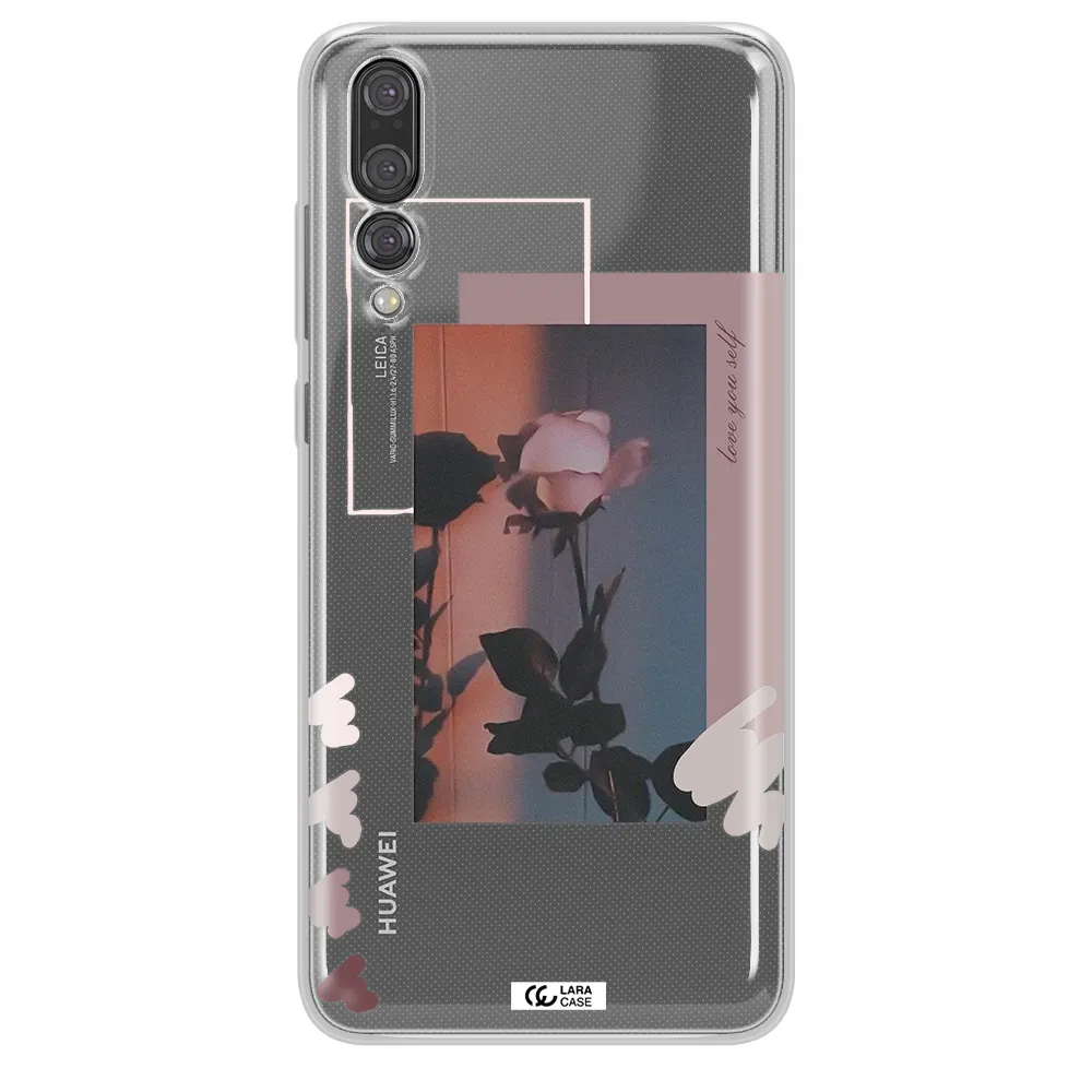 Pink Rose Huawei P20 Pro Clear TPU Case